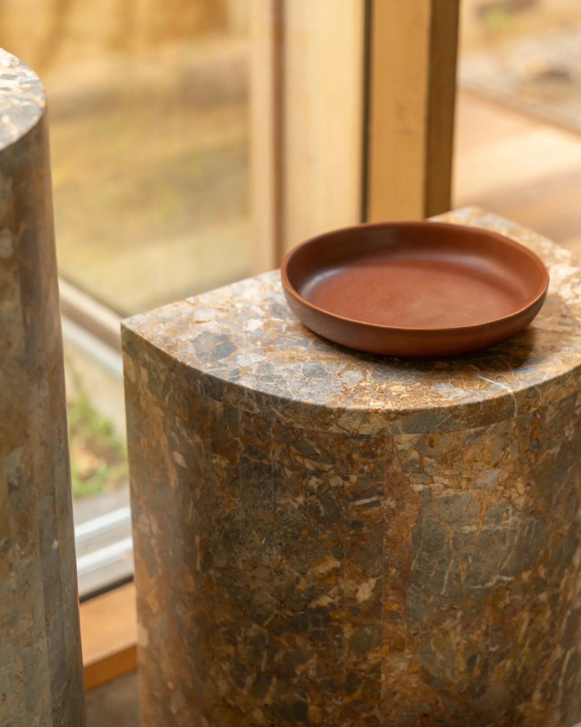 Airy Low Plinth - Earth Marble