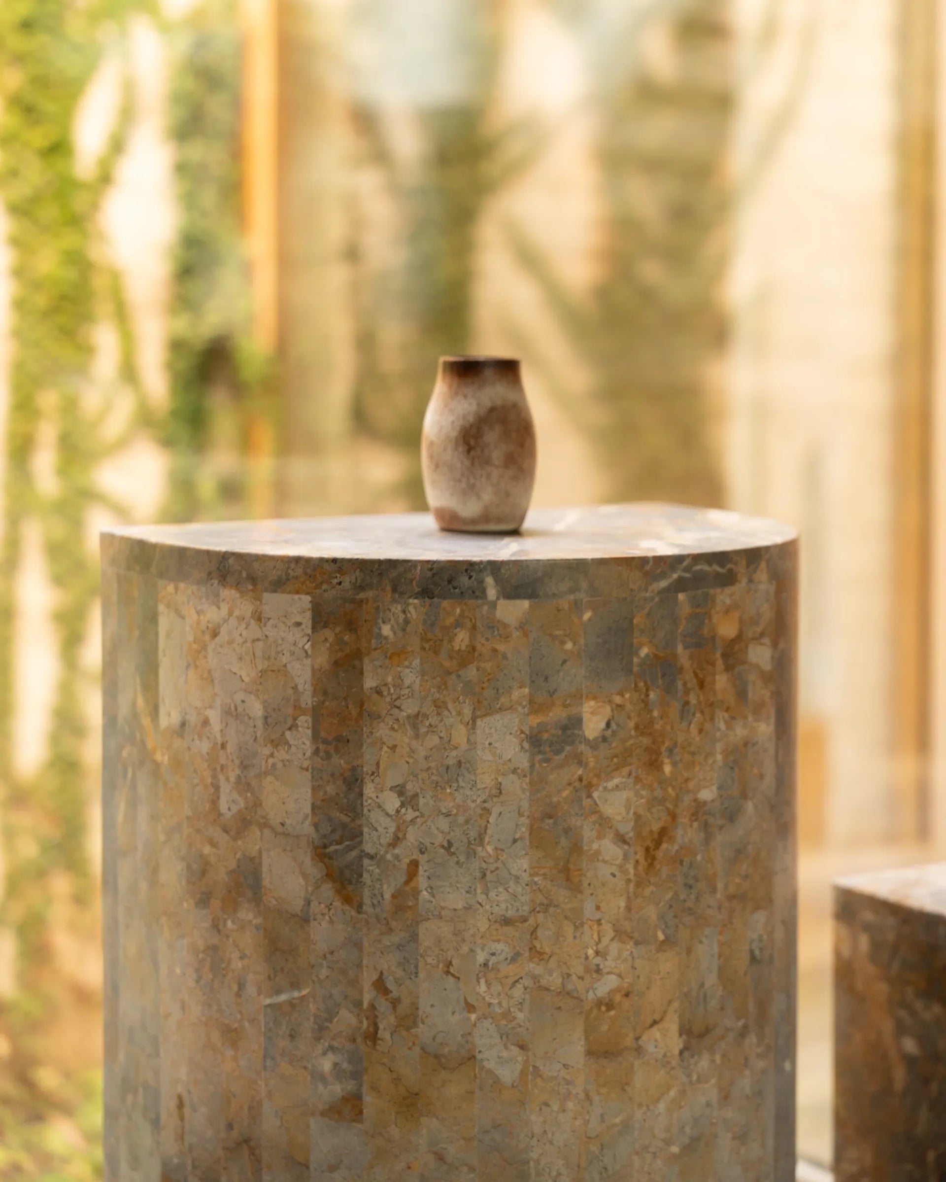 Airy Tall Plinth - Earth Marble