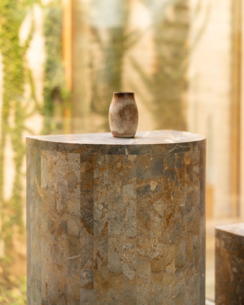 Airy Tall Plinth - Earth Marble