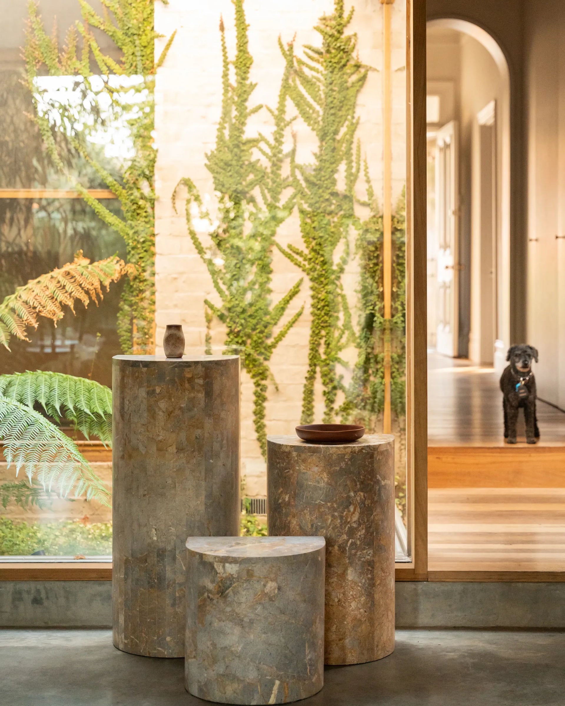 Airy Tall Plinth - Earth Marble