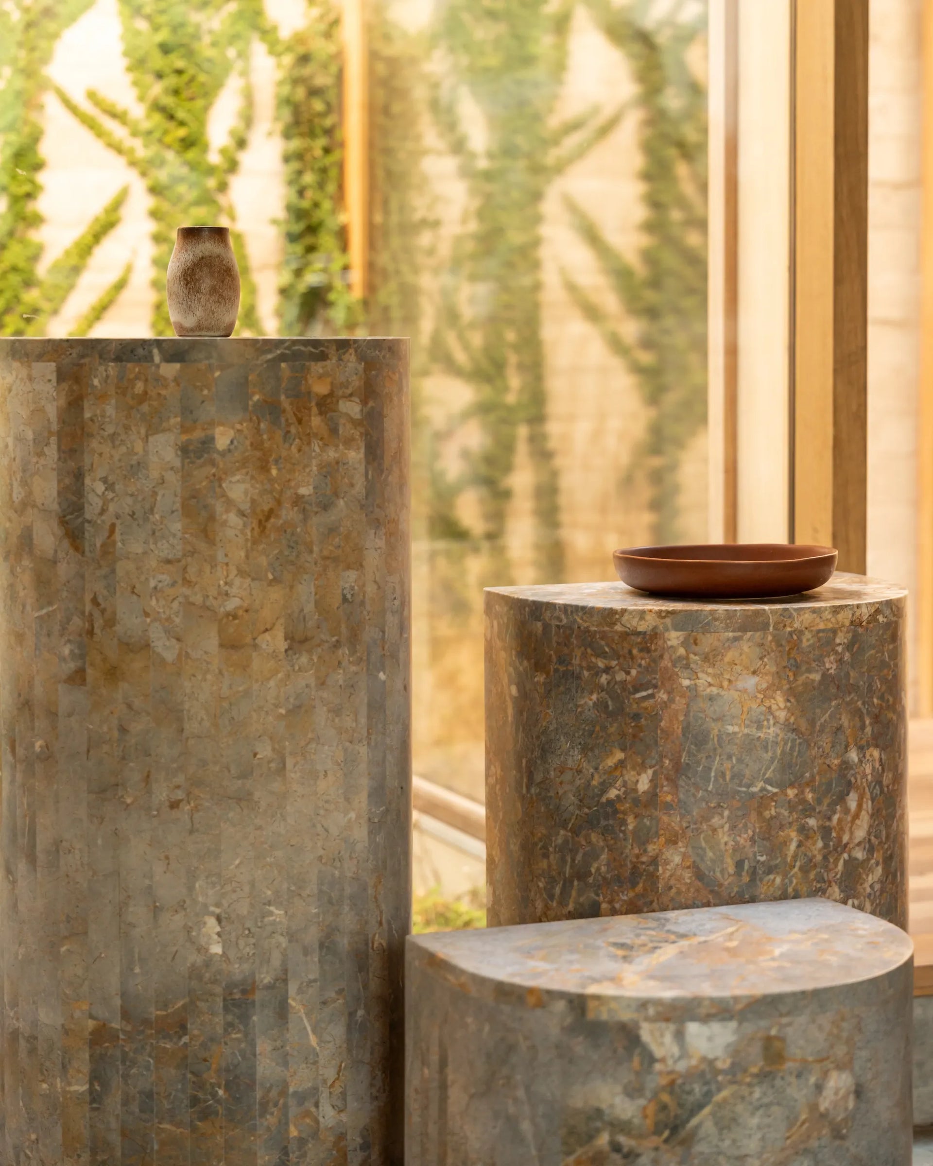Airy Low Plinth - Earth Marble