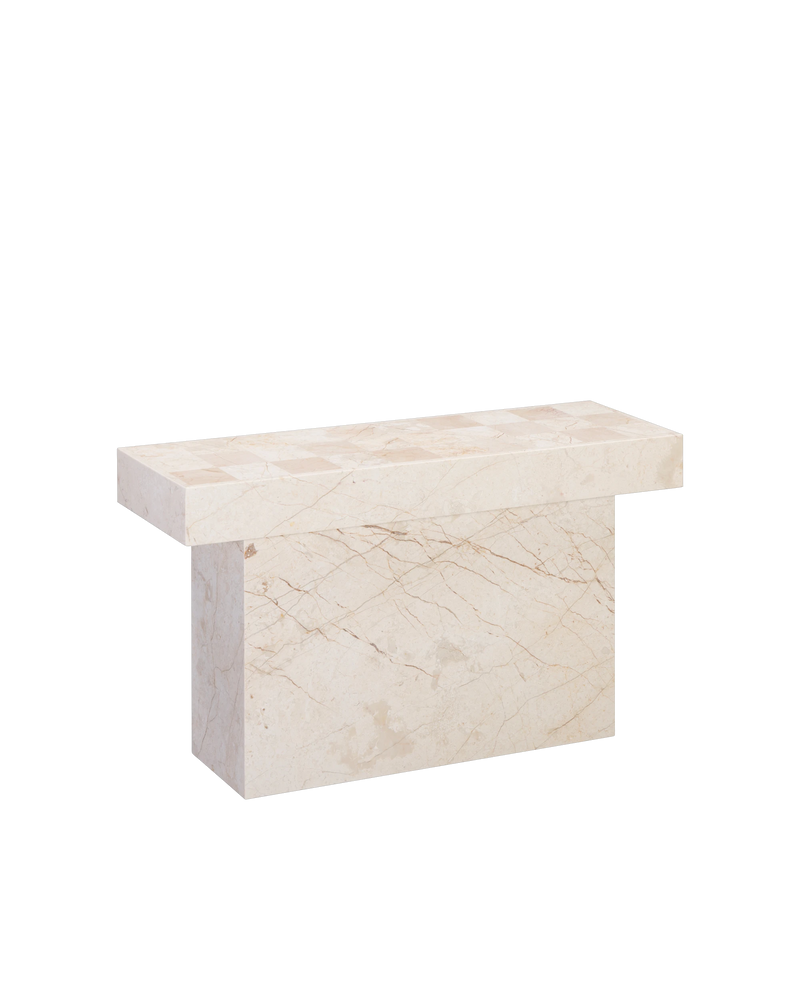 Check Console Table - Desert Rose Marble
