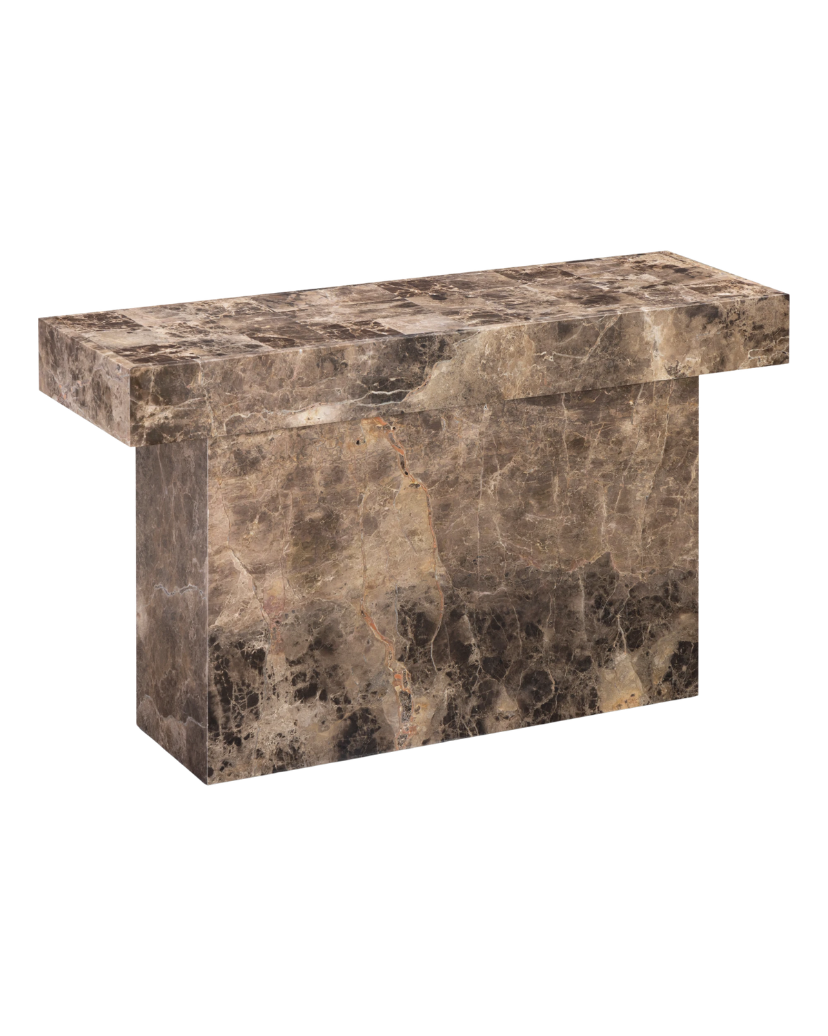 Check Console Table - Espresso Marble