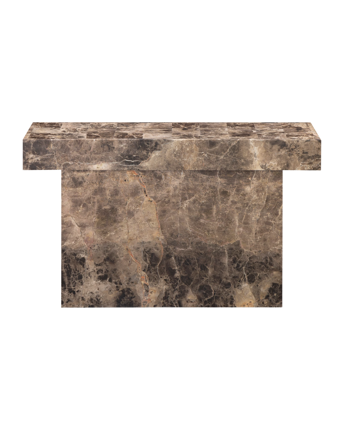 Check Console Table - Espresso Marble