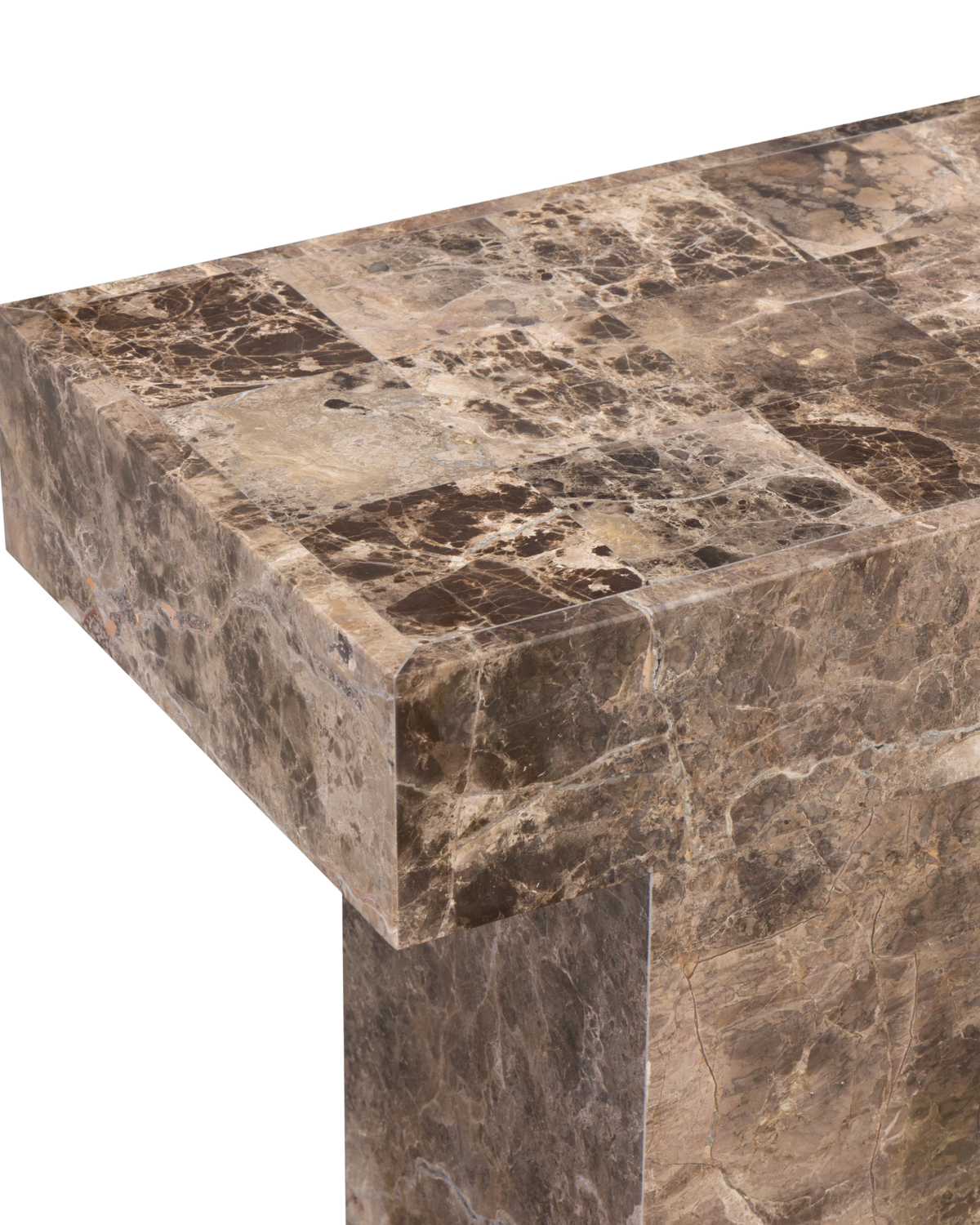 Check Console Table - Espresso Marble