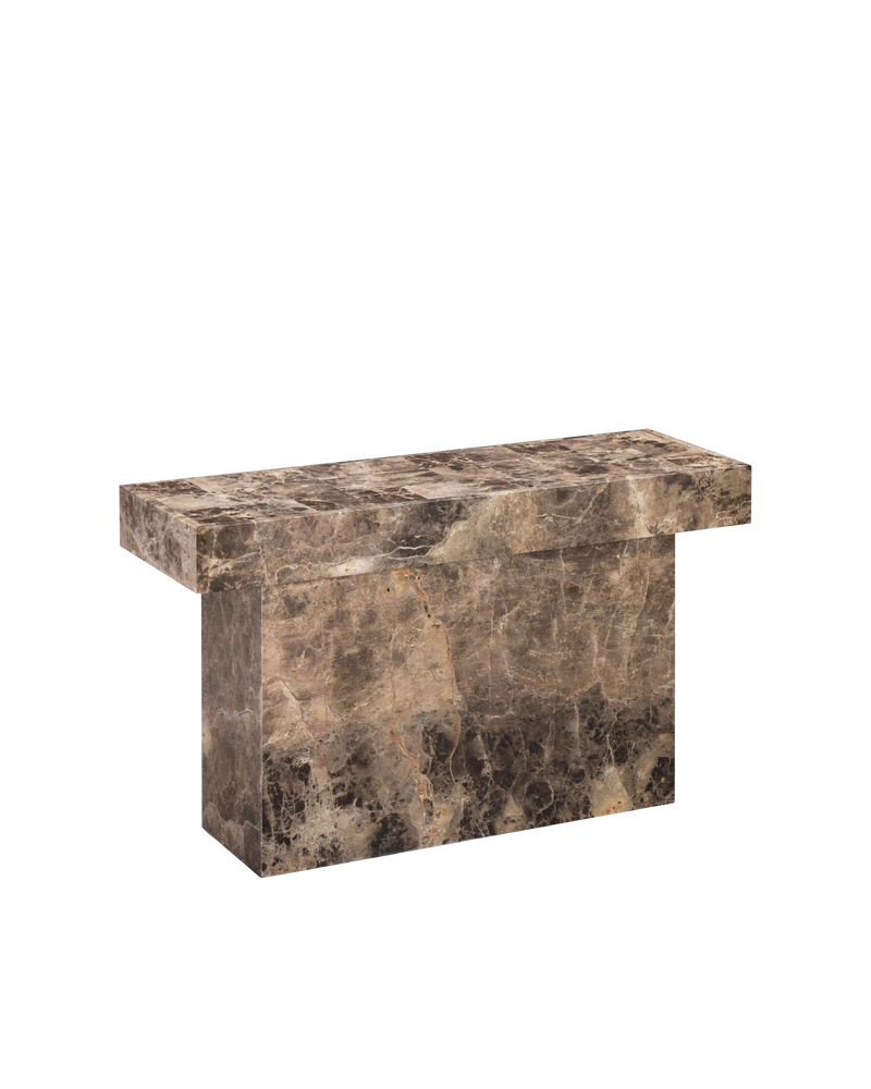 Check Console Table - Espresso Marble