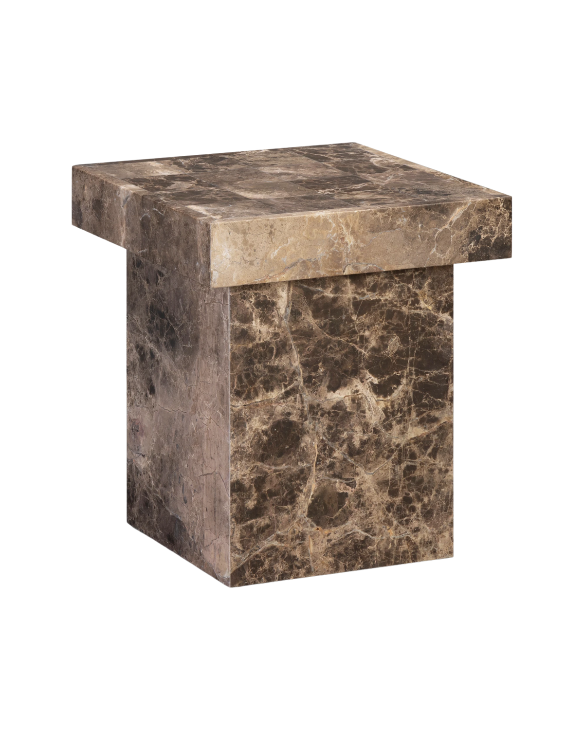 Check Side Table - Espresso Marble