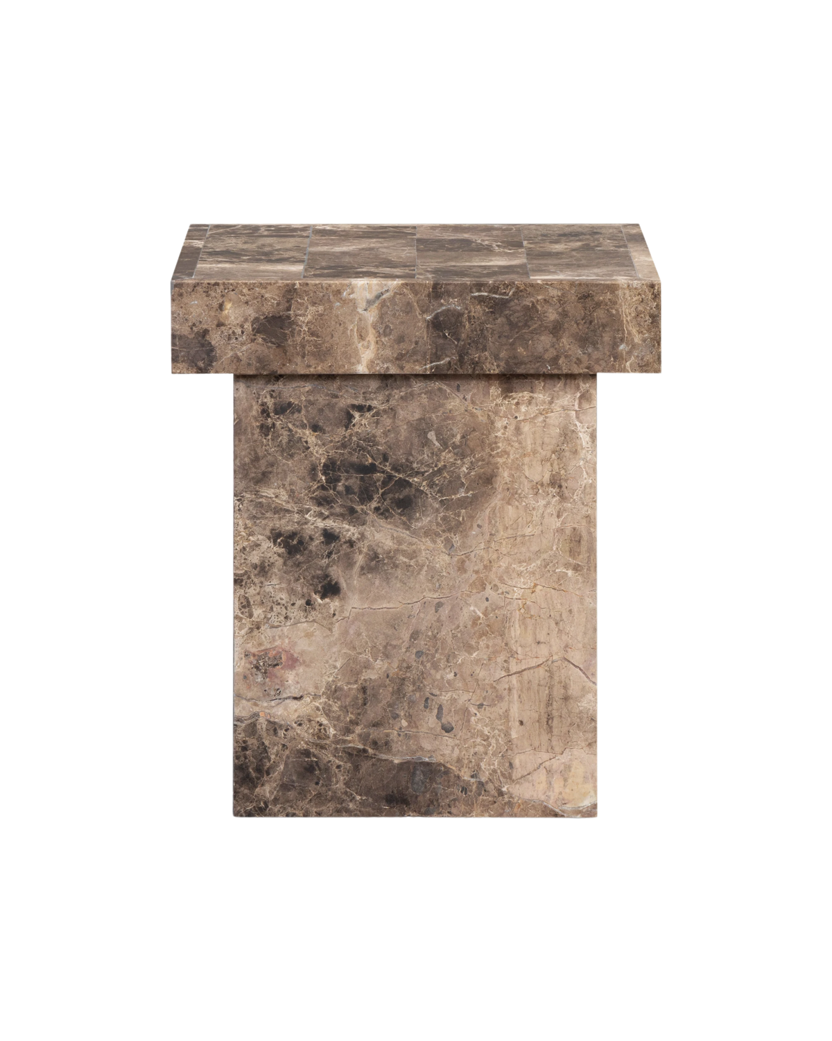 Check Side Table - Espresso Marble