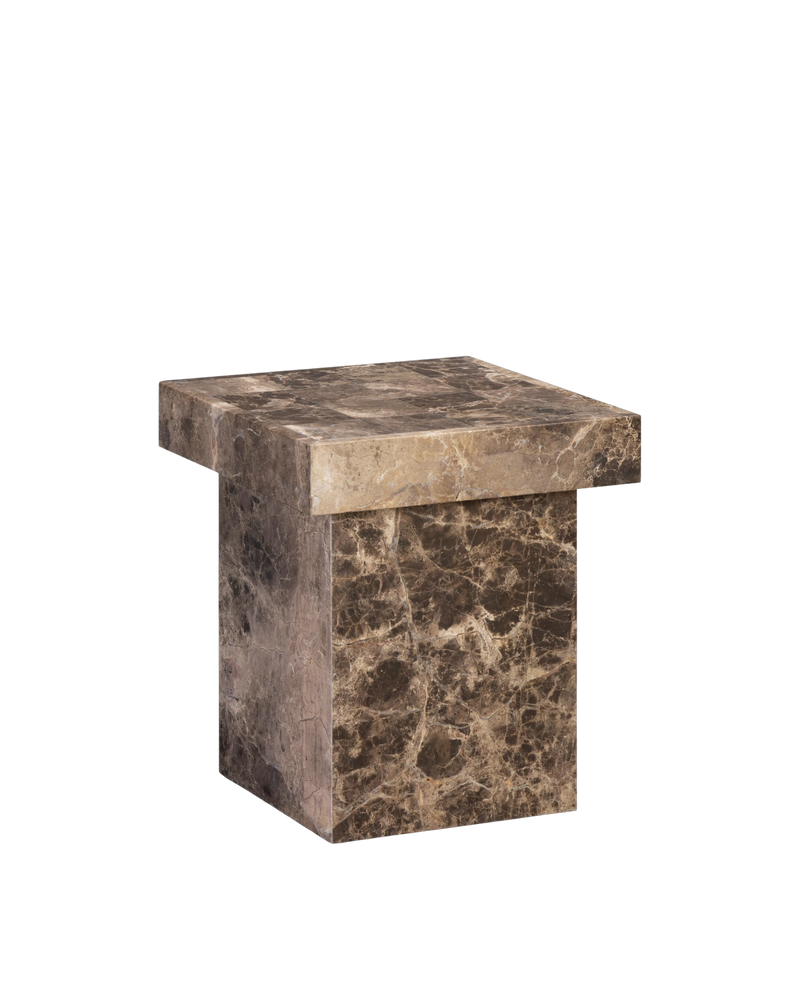 Check Side Table - Espresso Marble