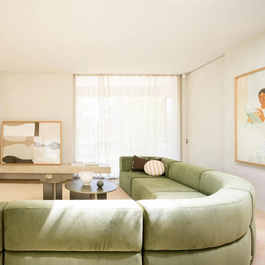 Stretch Angled Corner Sofa - Corduroy Forest