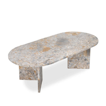 Edge Oval Coffee Table - Earth Marble