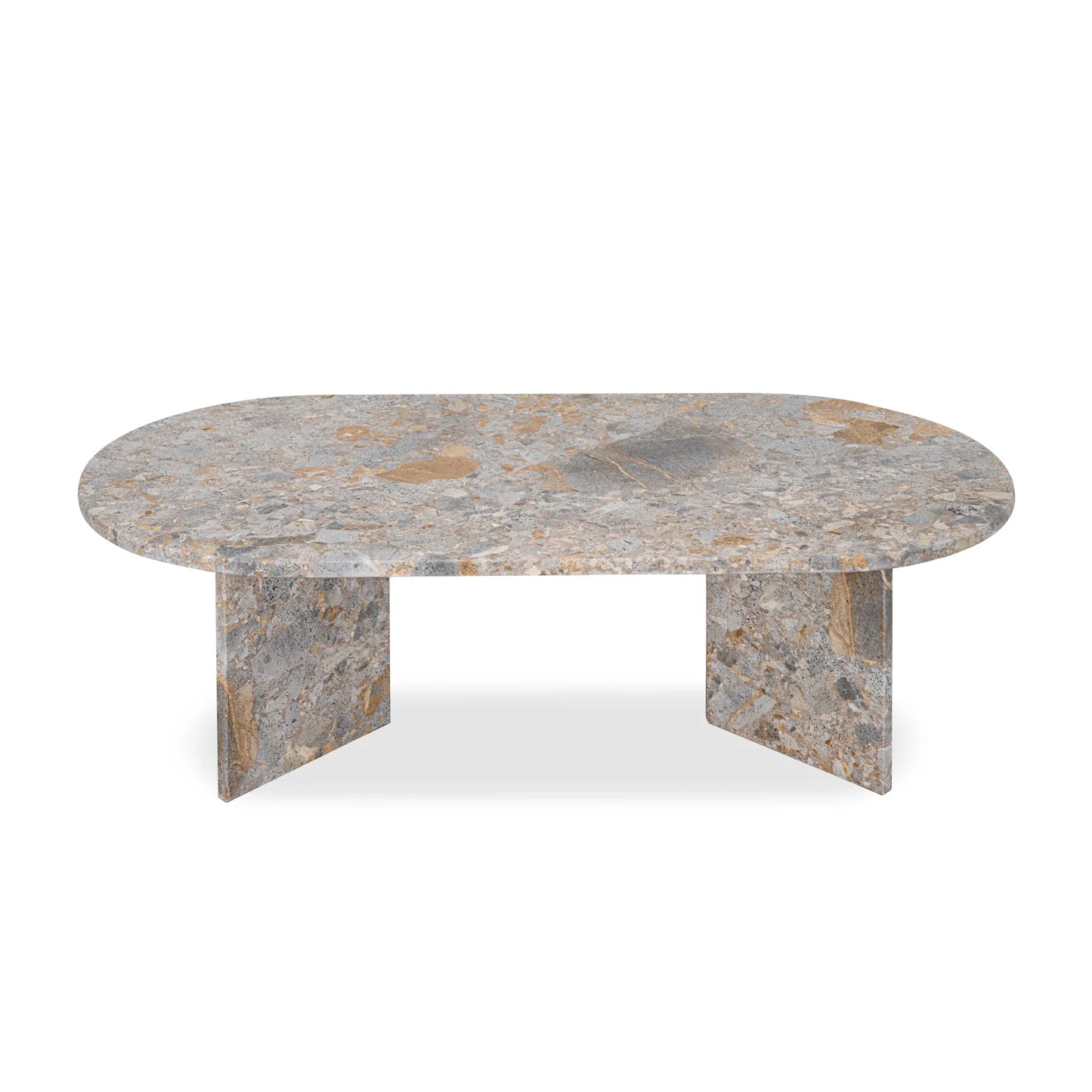 Edge Oval Coffee Table - Earth Marble