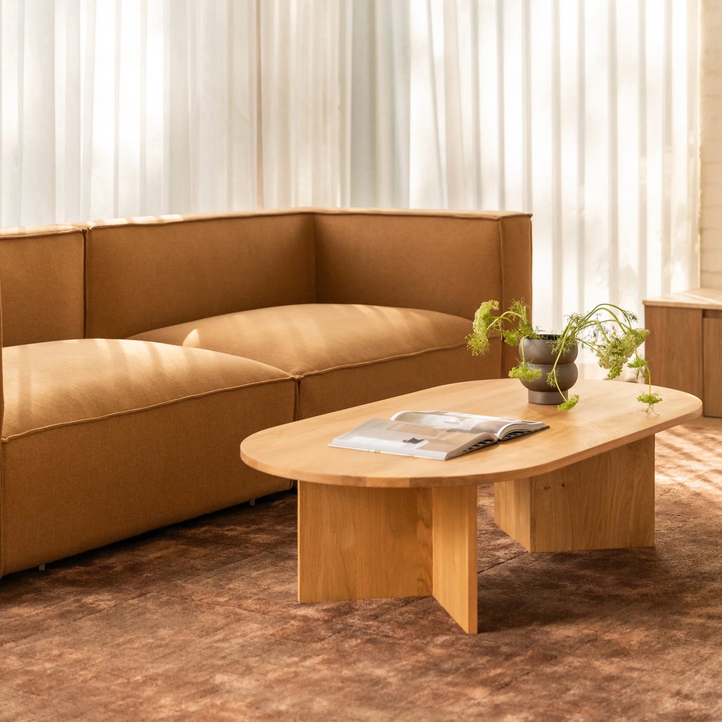Edge Oval Coffee Table Large - Oak