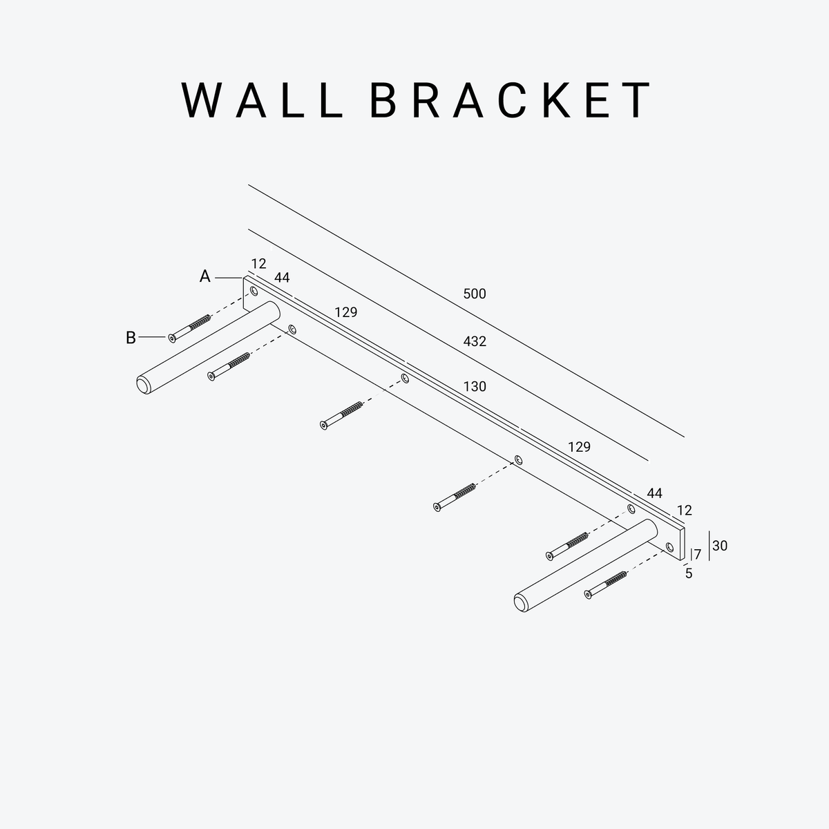 Light Wall Shelf 70cm - Natural Oak