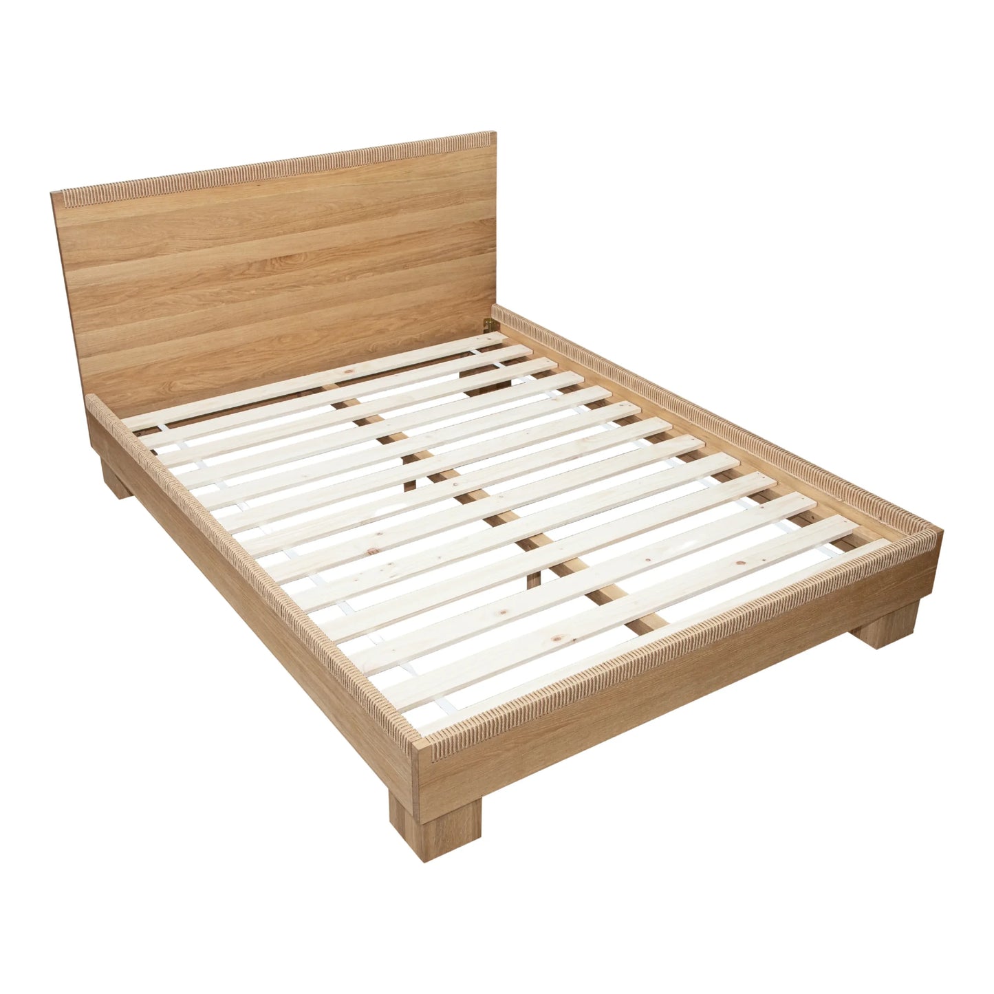 Weave King Bed - Oak