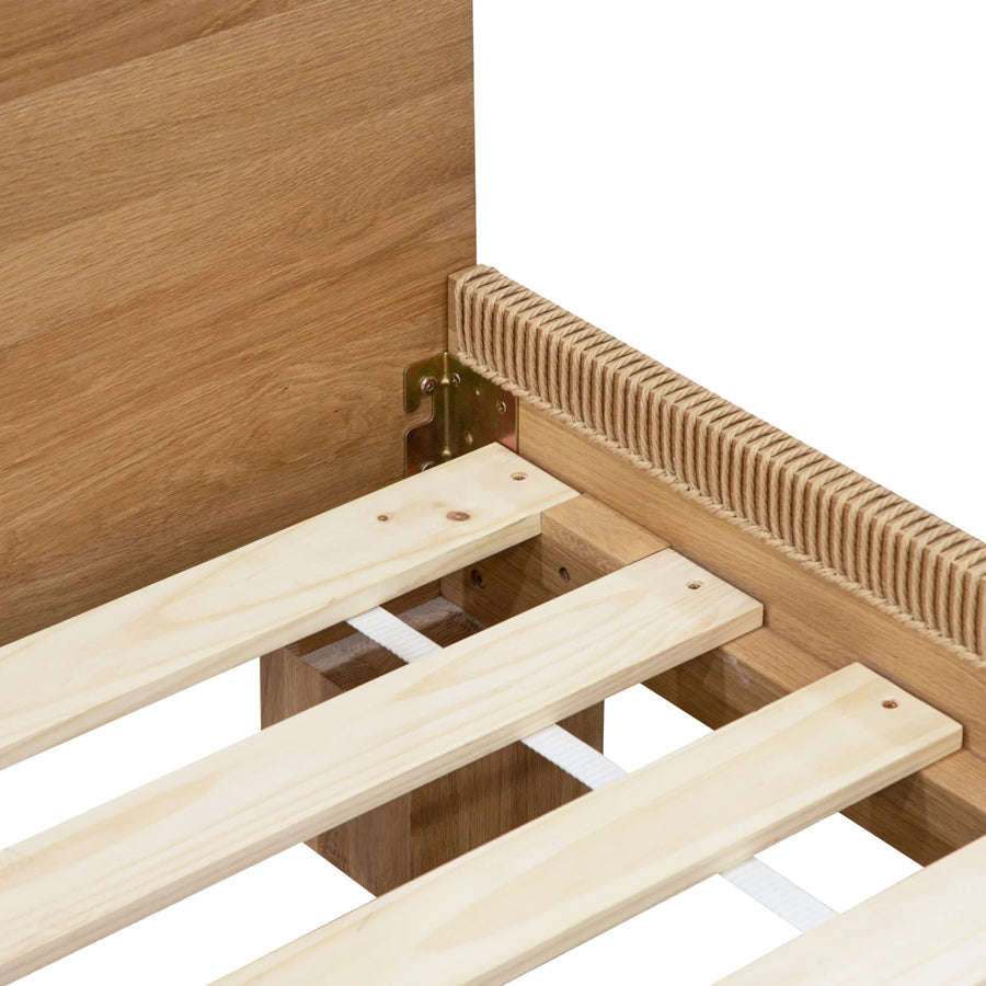 Weave King Bed - Oak
