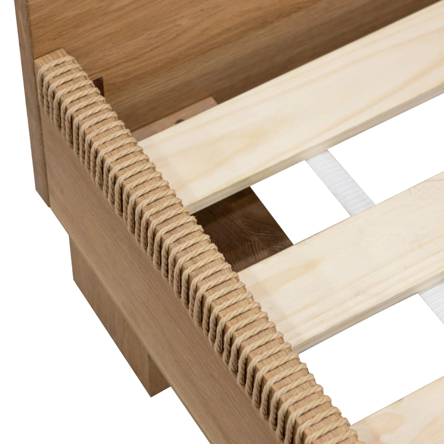 Weave King Bed - Oak