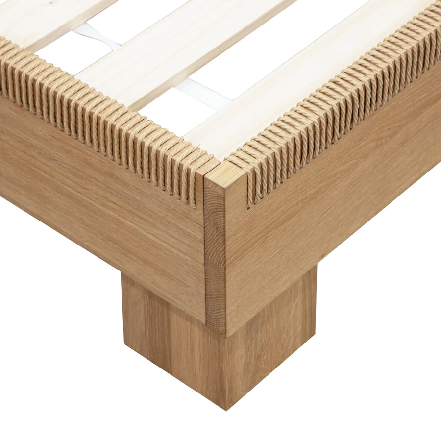 Weave King Bed - Oak