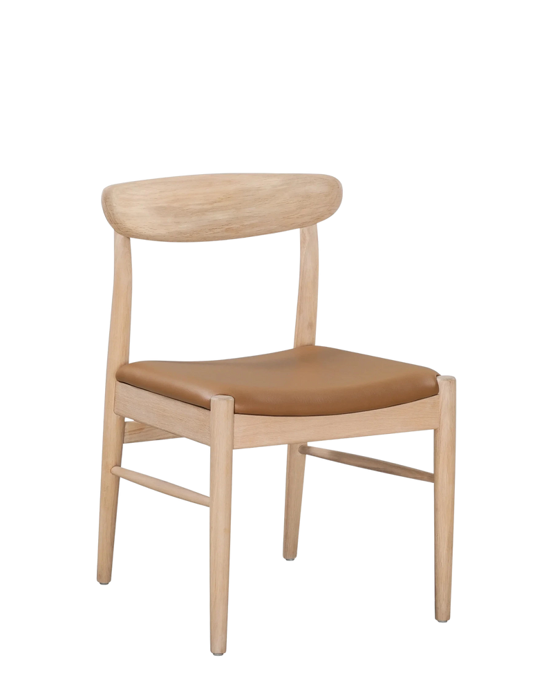 Henri Dining Chair - Oak / Tan Vegan Leather