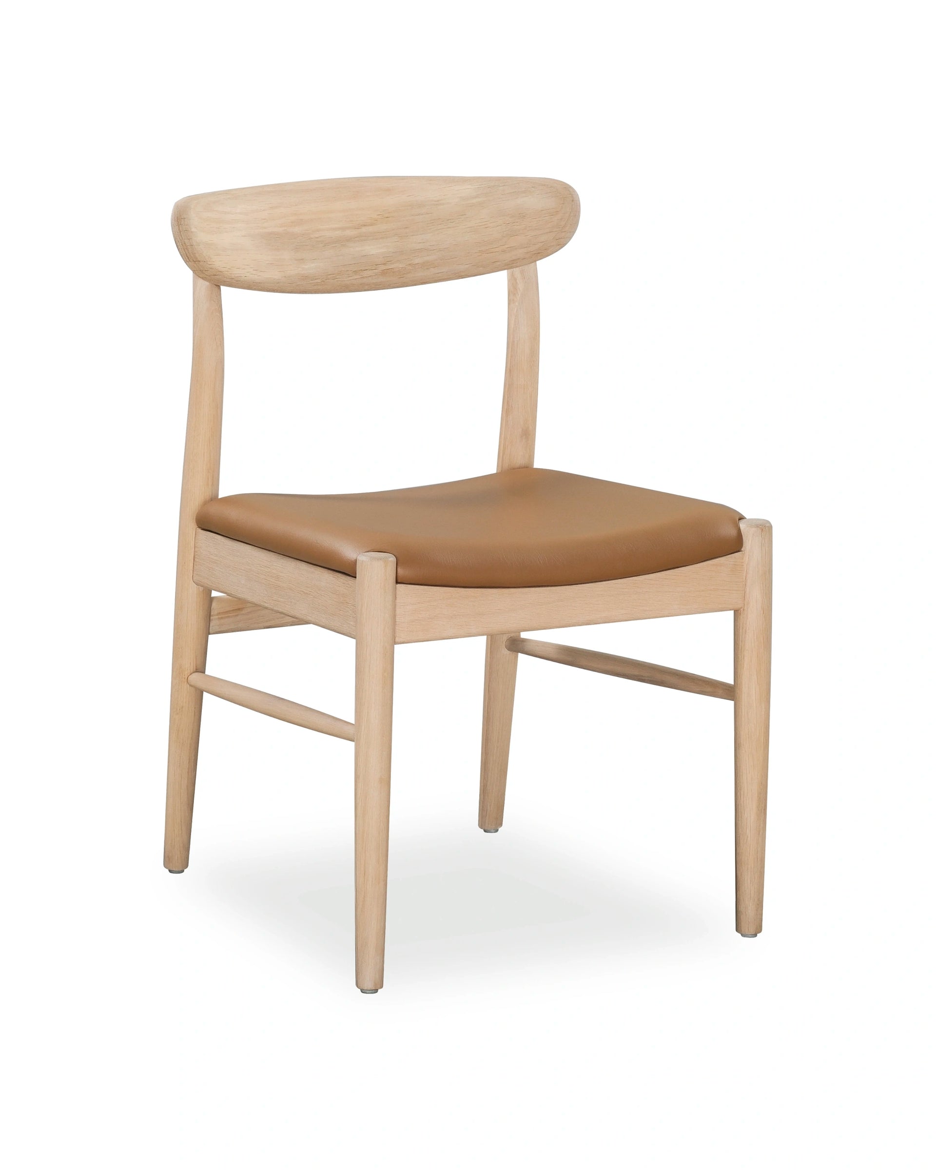 Henri Dining Chair - Oak / Tan Vegan Leather