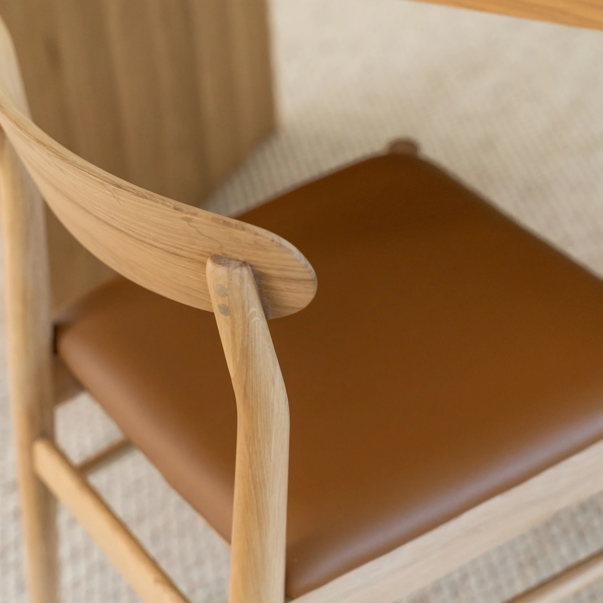 Henri Dining Chair - Oak / Tan Vegan Leather
