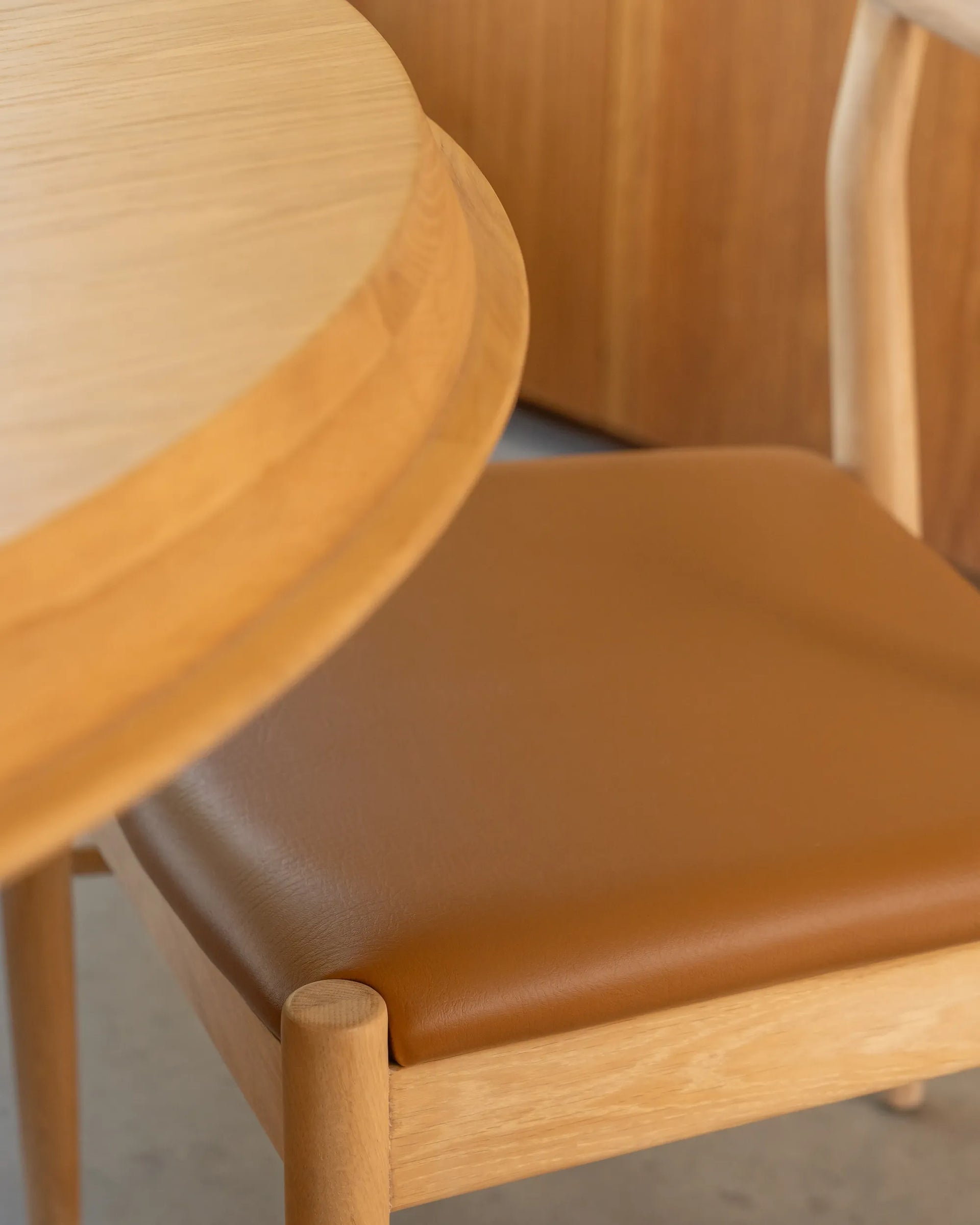 Henri Dining Chair - Oak / Tan Vegan Leather