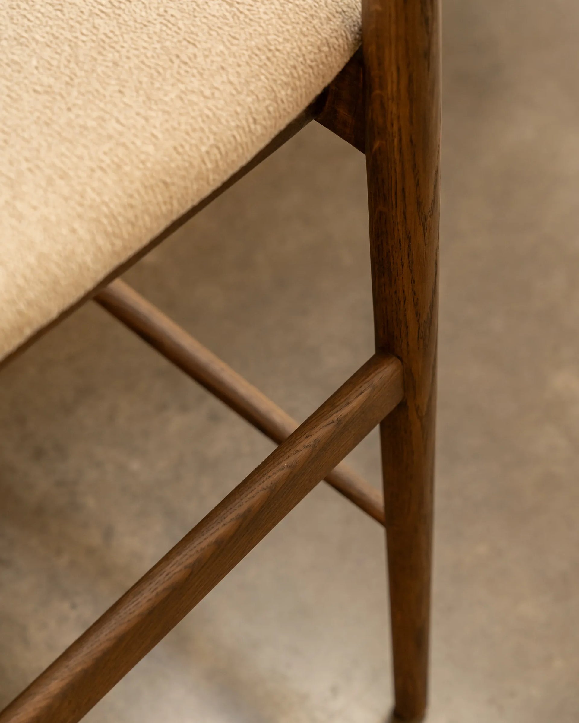 Henri Bar Stool 65cm - Earthen Oak / Tate Biscotti