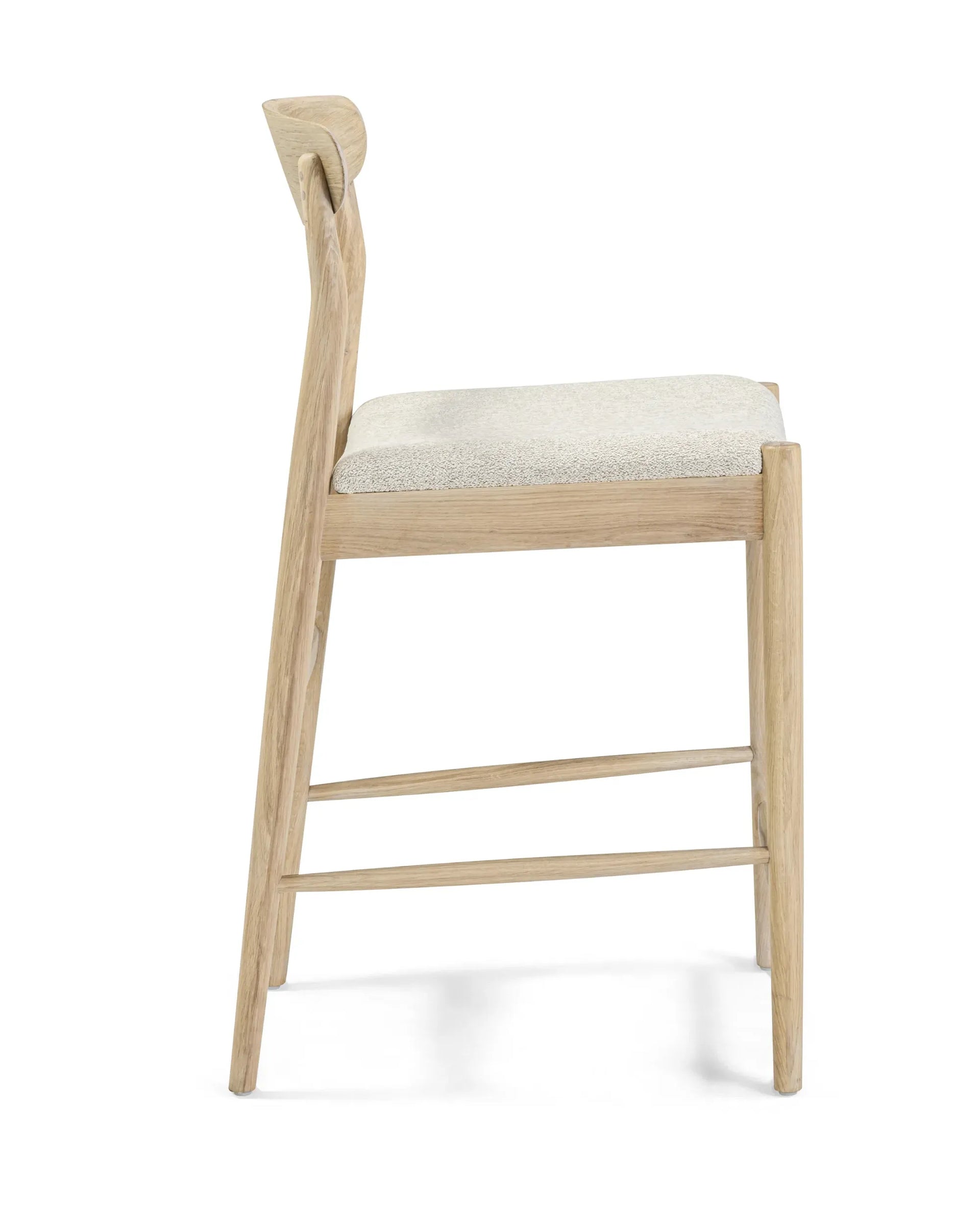 Henri Bar Stool 65cm - Oak / Tate Biscotti