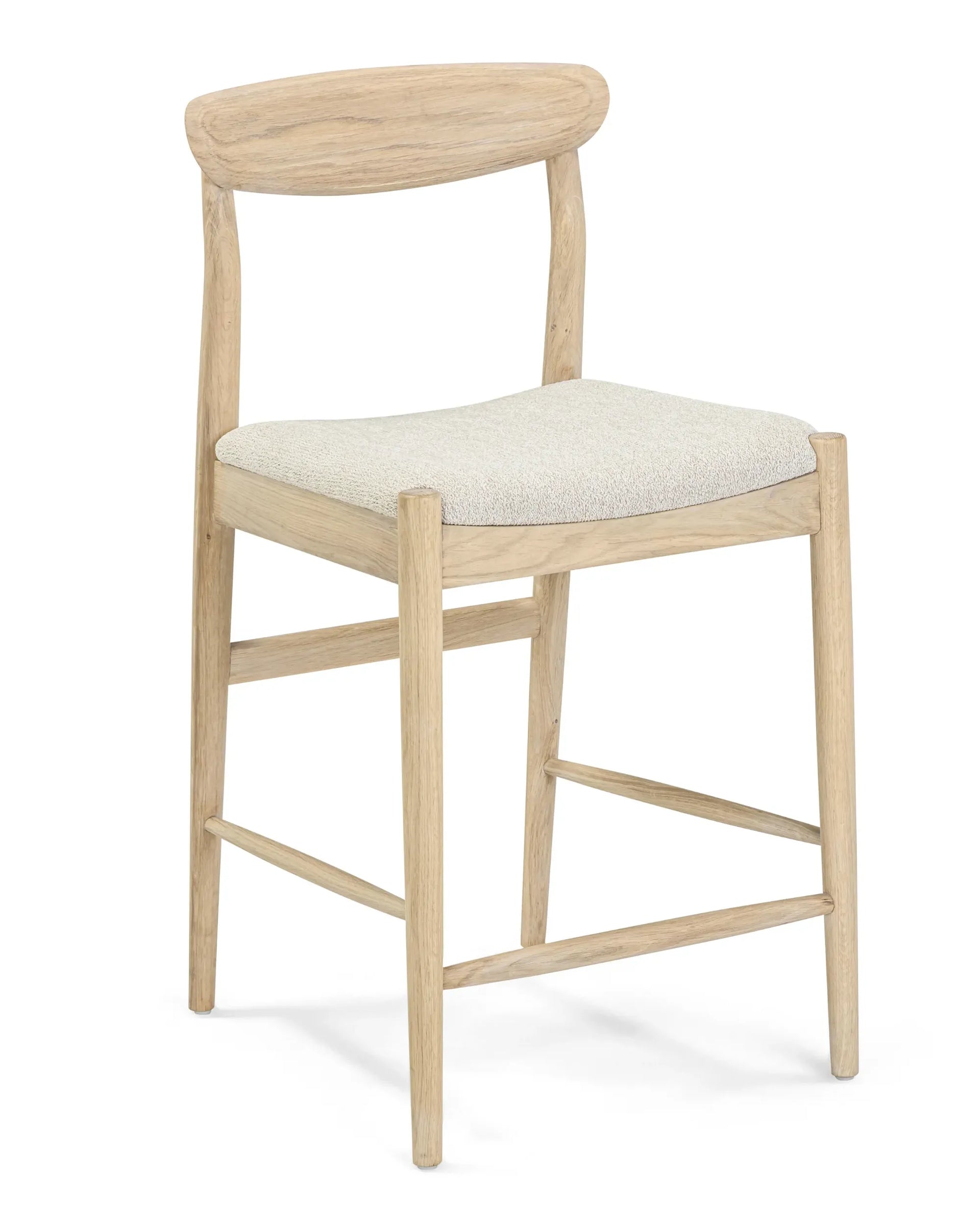 Henri Bar Stool 65cm - Oak / Tate Biscotti