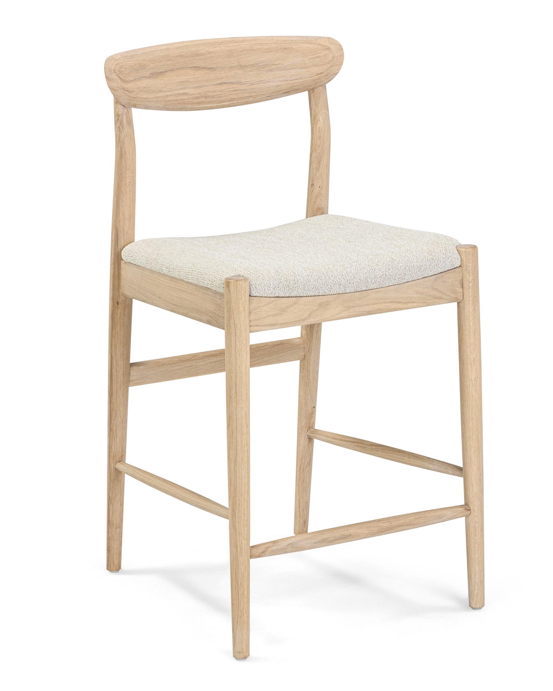 Henri Bar Stool 65cm - Oak / Tate Biscotti