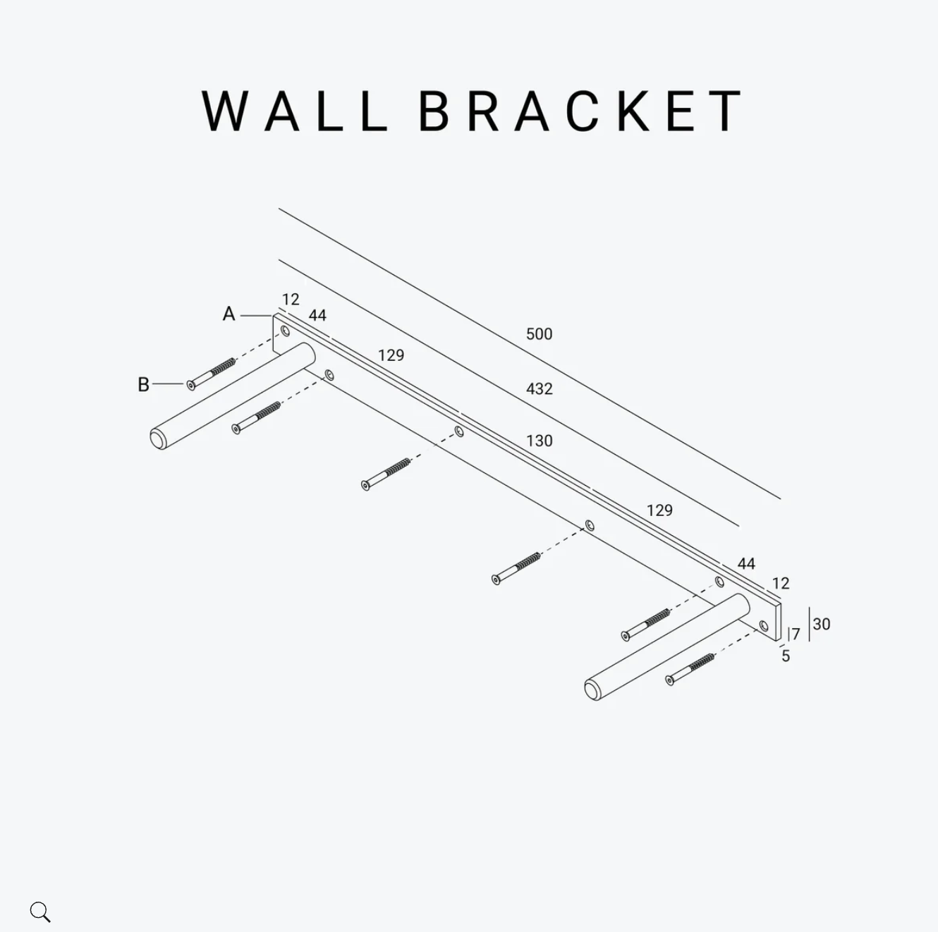 Hold Wall Shelf 40cm - Walnut