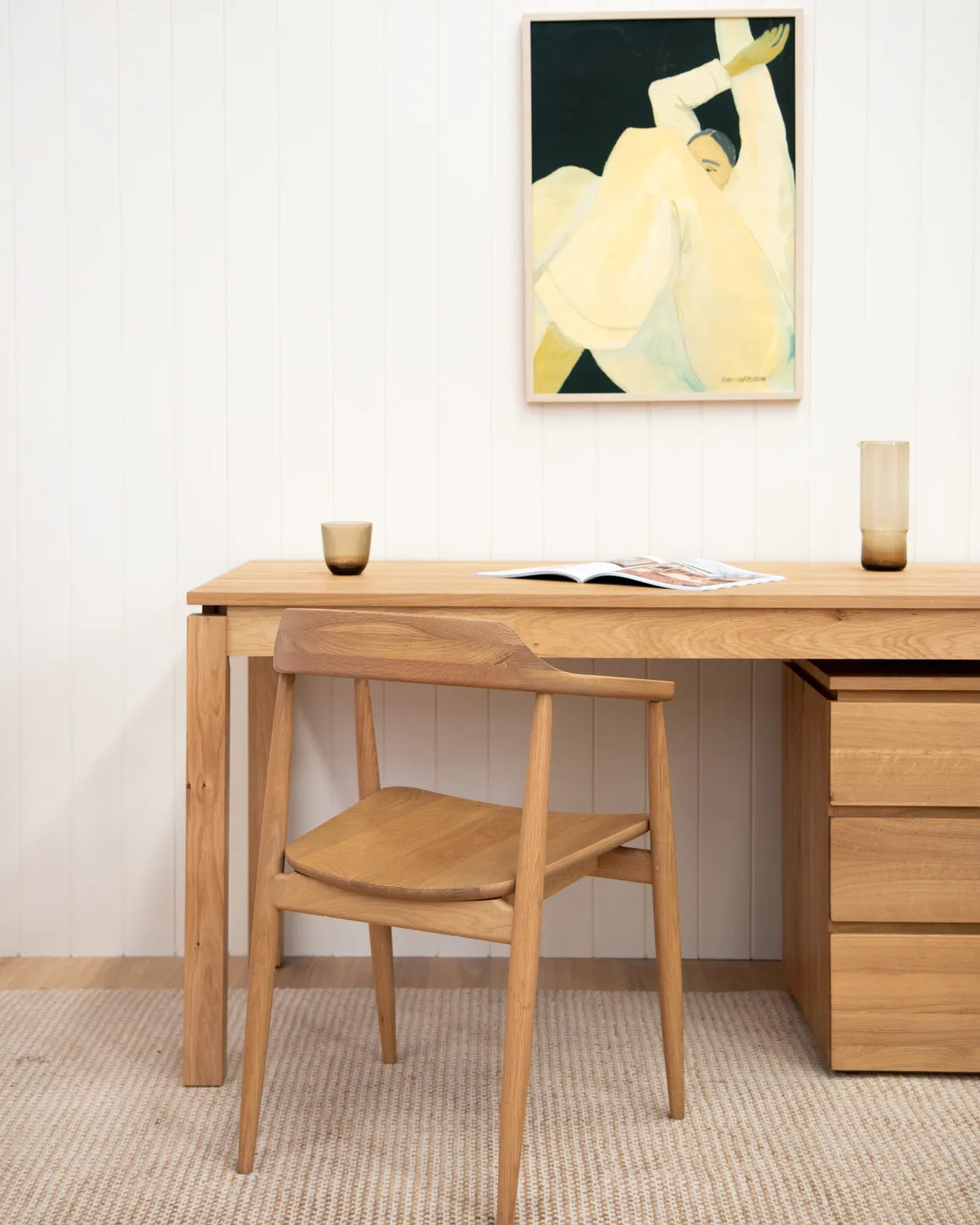 Settle Office Desk - Oak