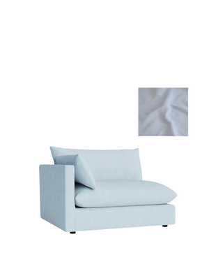 Sidney Slipcover Left Corner Module Fabric - Fossil Powder Blue