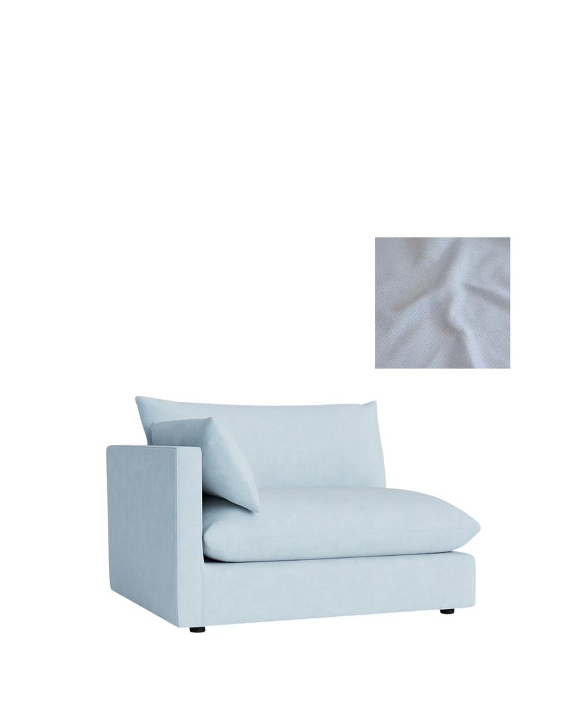 Sidney Slipcover Left Corner Module Fabric - Fossil Powder Blue