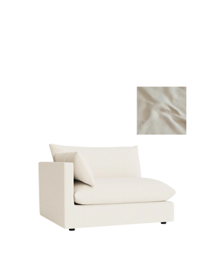 Sidney Slipcover Left Corner Module Fabric - Fossil Vanilla