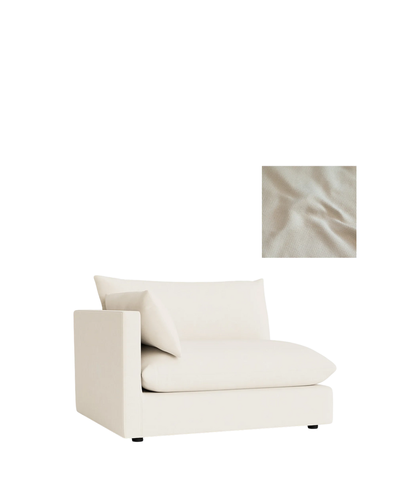Sidney Slipcover Left Corner Module Fabric - Fossil Vanilla