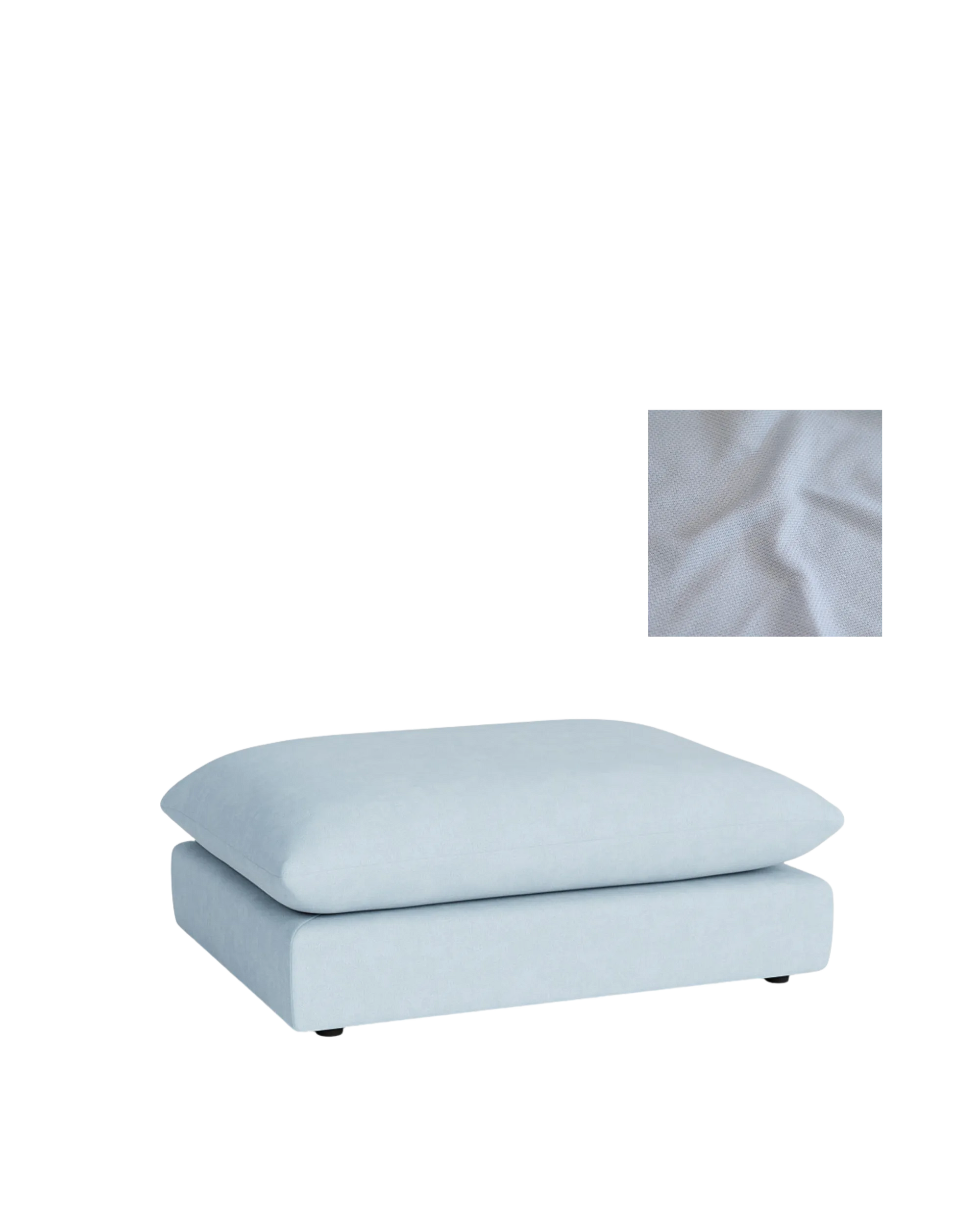 Sidney Slipcover Ottoman Fabric - Fossil Powder Blue