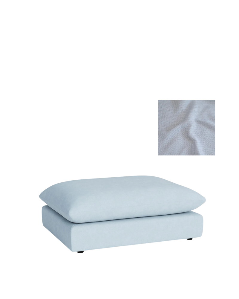 Sidney Slipcover Ottoman Fabric - Fossil Powder Blue