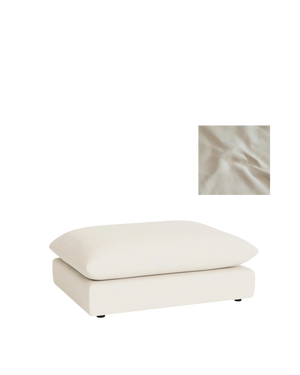 Sidney Slipcover Ottoman Fabric - Fossil Vanilla