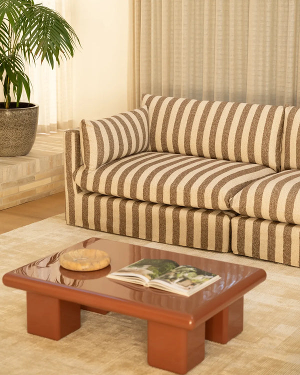 Sidney Slipcover Right Corner Module - Marnie Coconut Stripe