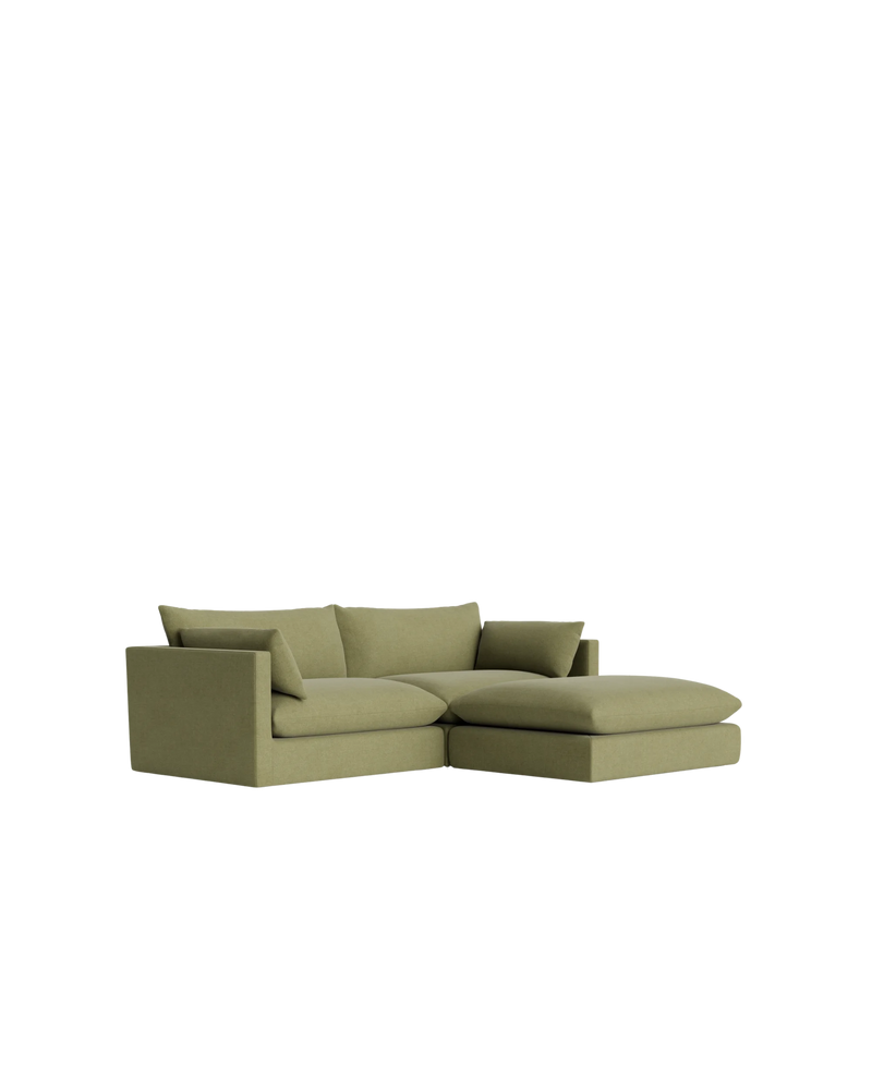 Sidney 4 Seater Chaise Sofa - Fossil Eucalyptus