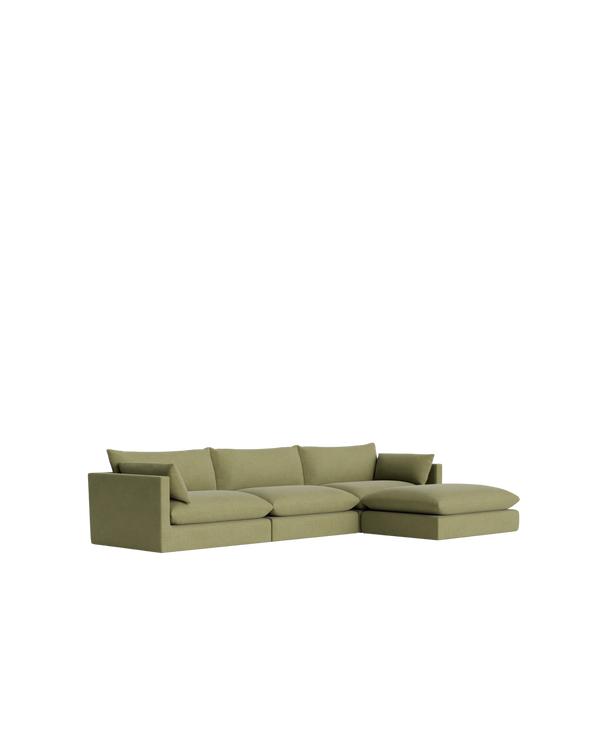 Sidney 5 Seater Chaise Sofa - Fossil Eucalyptus