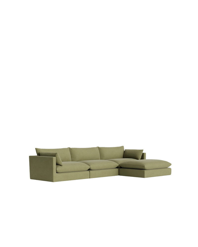 Sidney 5 Seater Chaise Sofa - Fossil Eucalyptus