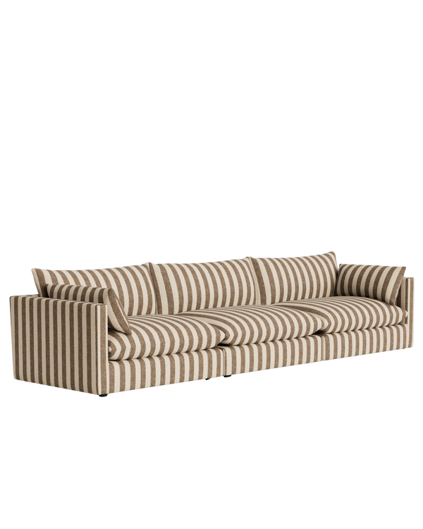Sidney Slipcover 5 Seater Sofa - Marnie Coconut Stripe