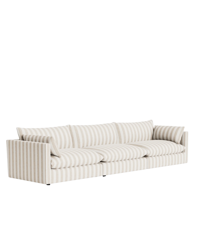 Sidney Slipcover 5 Seater Sofa - Marnie Sand Stripe