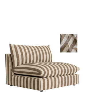 Sidney Slipcover Armless Middle Module Fabric - Marnie Coconut Stripe
