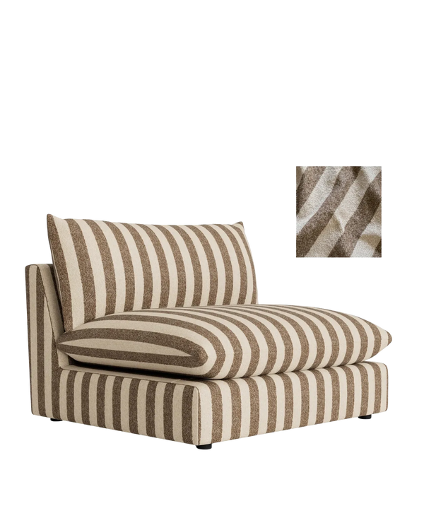Sidney Slipcover Armless Middle Module Fabric - Marnie Coconut Stripe