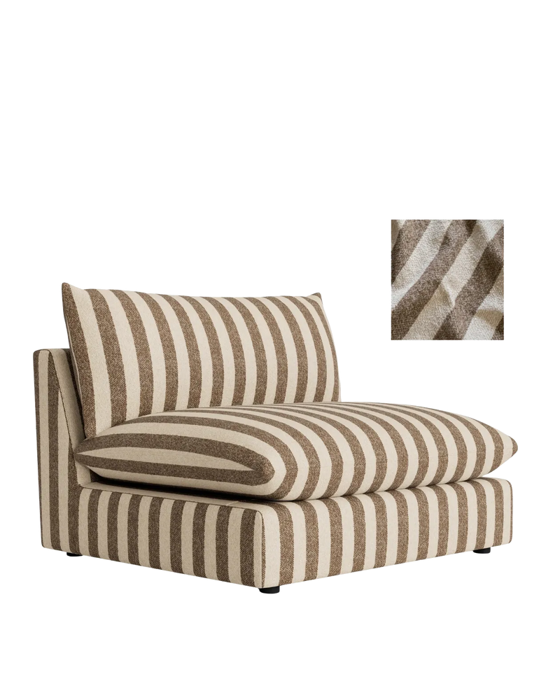 Sidney Slipcover Armless Middle Module Fabric - Marnie Coconut Stripe