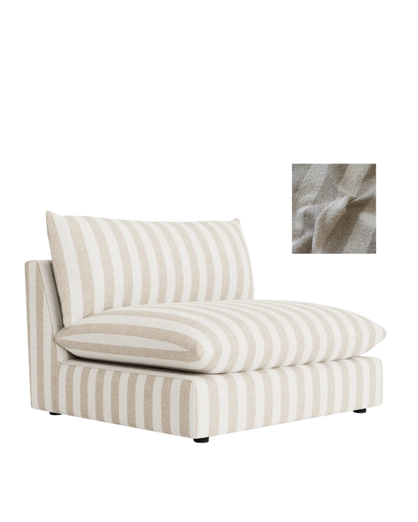 Sidney Slipcover Armless Middle Module Fabric - Marnie Sand Stripe