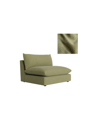Sidney Armless Middle Module Slipcover Fabric - Fossil Eucalyptus